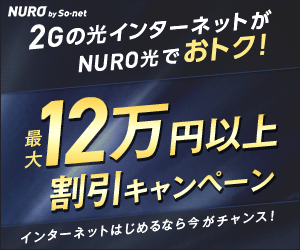 NURO by So-net 2Gの光インターネットが