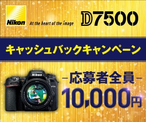 Nikon D7500キャッシュバックキャンペーン応募者