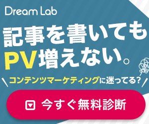 Dream Lab 記事を書いてもPV増えない。